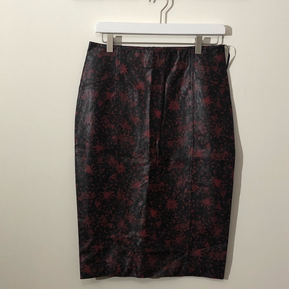 Faux leather pencil skirt